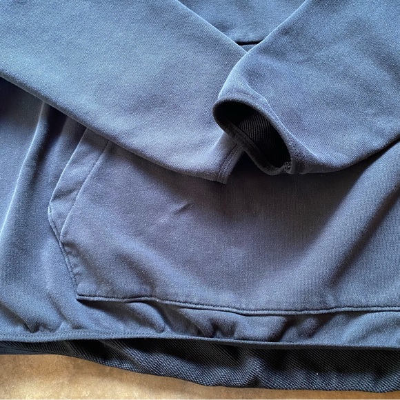 Nike Dri-Fit Black Cotton Blend Gym Fitness Running Lightweight Pullover Hoodie - Picture 5 of 10